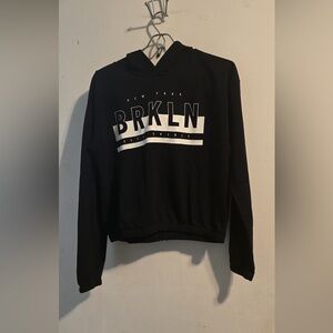 H&M Black Crewneck Sweater with White Print